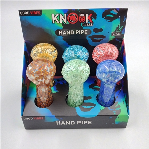 Knock Out Glass- GOOD VIBES STAR DUST 4" HANDPIPE 6CT/Display - MODEL 5