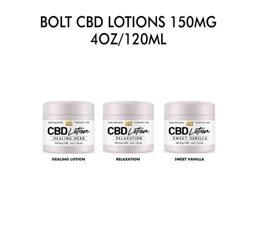 BOLT CBD LOTIONS 150MG - 4OZ/120ML