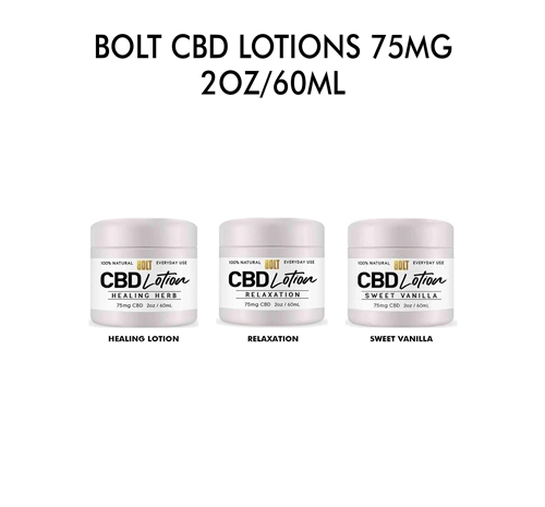 BOLT CBD LOTIONS 75MG - 2OZ/60ML