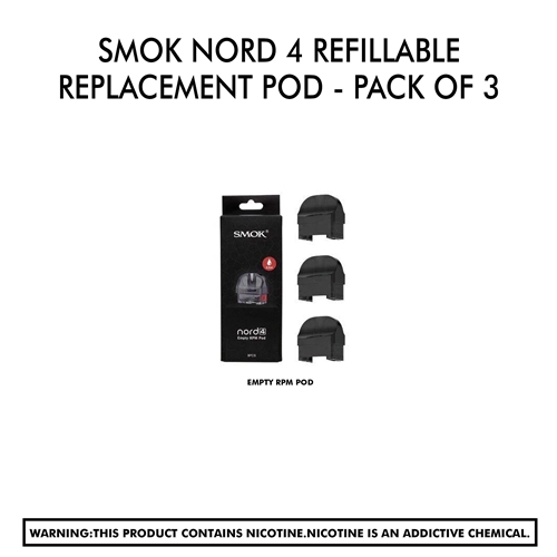 Smok Nord 4 Refillable Replacement Pod - Pack Of 3 (Empty Rpm 2 Pod)