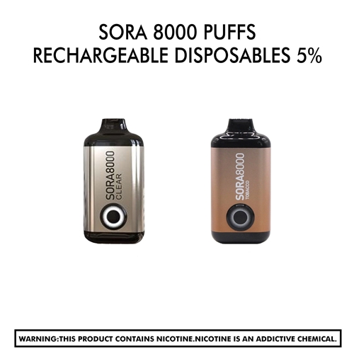 Sora 8000 Puffs Rechargeable Disposables 5%