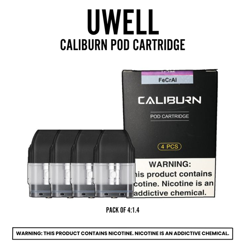 Uwell Caliburn Pod Cartridge - Pack Of 4:1.4 Ohm