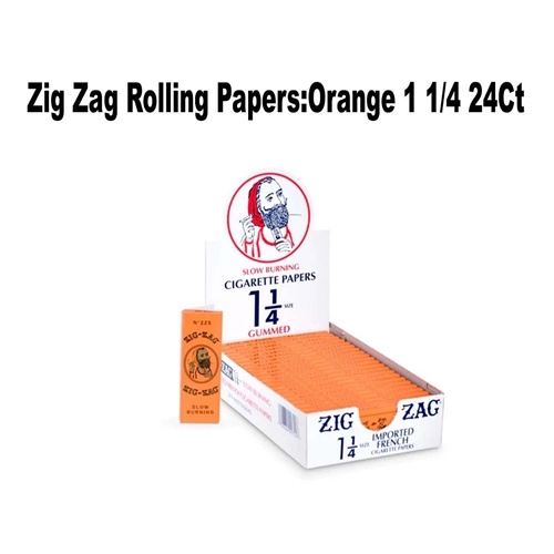 Zig Zag Rolling Papers:Orange 1 1/4 24Ct