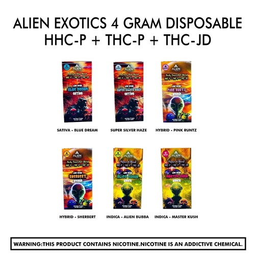 Alien Exotics 4 gram disposable HHC-P + THC-P + THC-JD