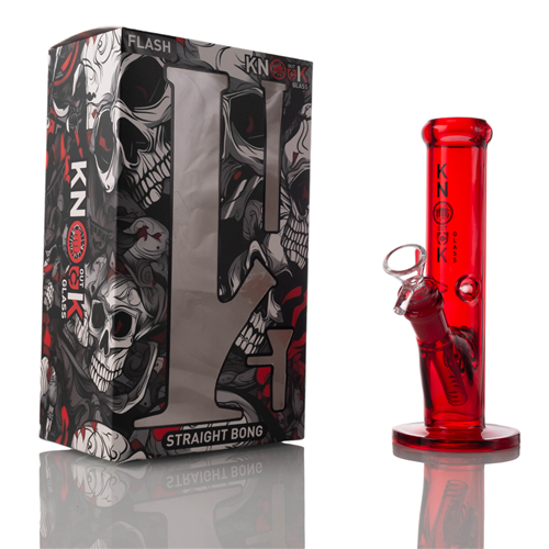 Knock Out Glass FLASH 8 inch Straight Waterpipe
