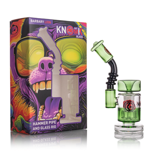 Knockout Glass: Barbary Lion Hammer Pipe and Glass Rig
