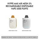 Hyppe Max Air MESH 5% Rechargeable Disposable Vape 5000 Puffs