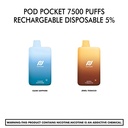 Pod Pocket 7500 Puffs Rechargeable Disposable 5%