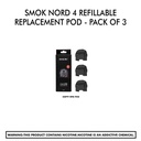 Smok Nord 4 Refillable Replacement Pod - Pack Of 3 (Empty Rpm 2 Pod)