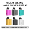 Vaporesso Xros Nano 1000mAh Pod System Starter Kit