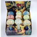 Knock Out Glass- CHILL OUT 4" Frit & Circle Color HANDPIPE ASSORTED 9CT/Display