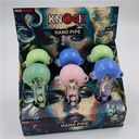 Knock Out Glass- MIDNIGHT 5" HANDPIPE 3 DOTTED COLORS 6CT/Display