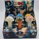 Knock Out Glass- MIDNIGHT 5" HANDPIPE BASE RING DESIGN ASSORTED COLORS 6CT/Display