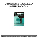 Lithicore Rechargeable AA Battery/Pack of 4