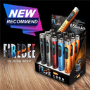 Lookah FIREBEE 650mAh Variable Voltage 510 Thread Slimline Pen Battery - Assorted Colors - Display of 15