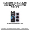 SMOK Nord Pro 3.3ML Empty Refillable Replacement Pod - Pack of 3